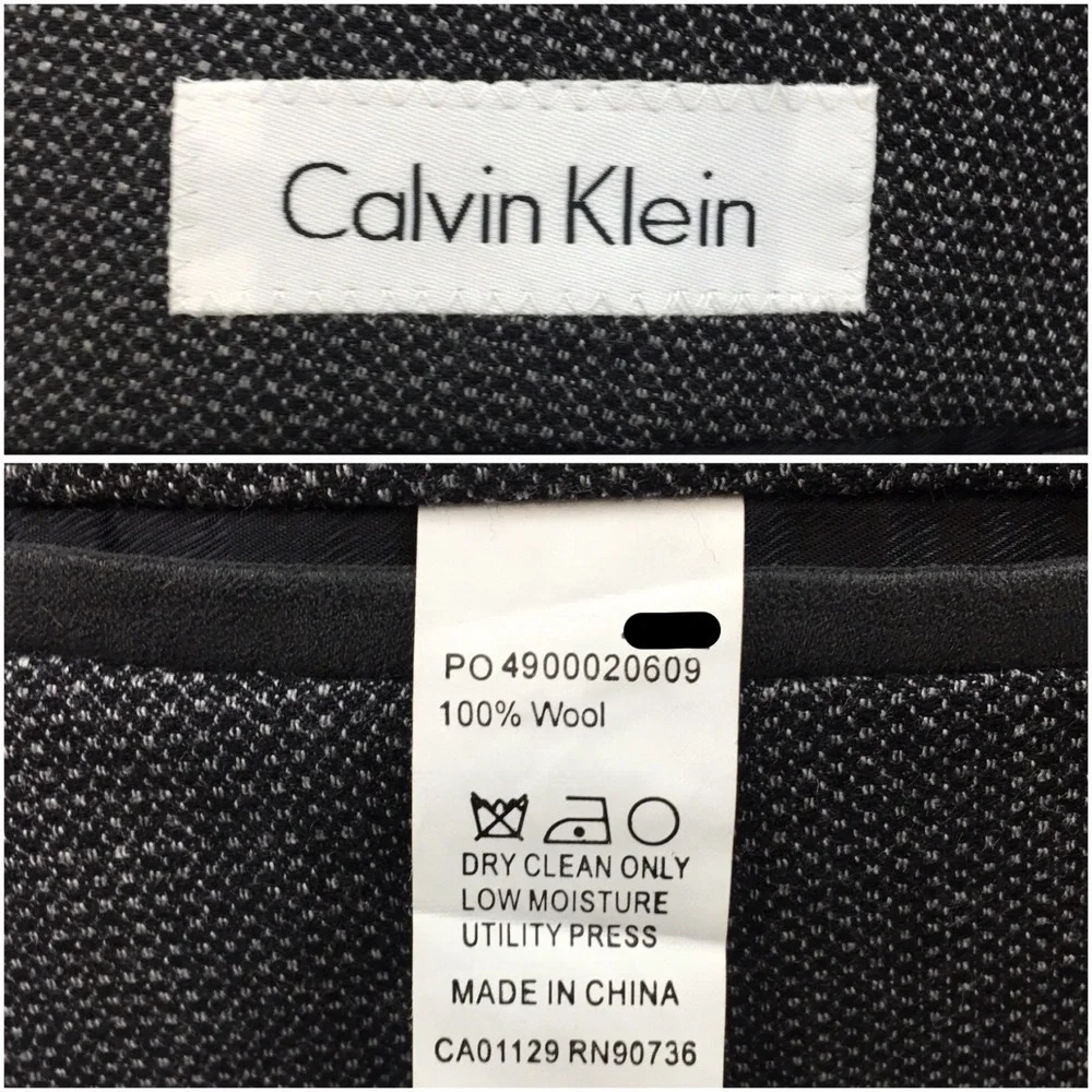 CALVIN KLEIN Mens Blazer Sport Coat Casual Jacket Size 44L‎ Two Button Wool Suit